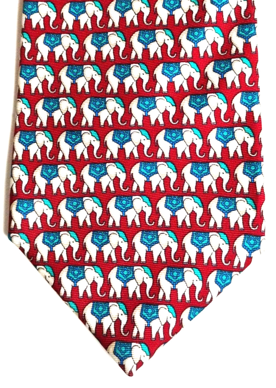 Beaufort Silk Elephant Print Tie Made in Italy Novelty Necktie Classic